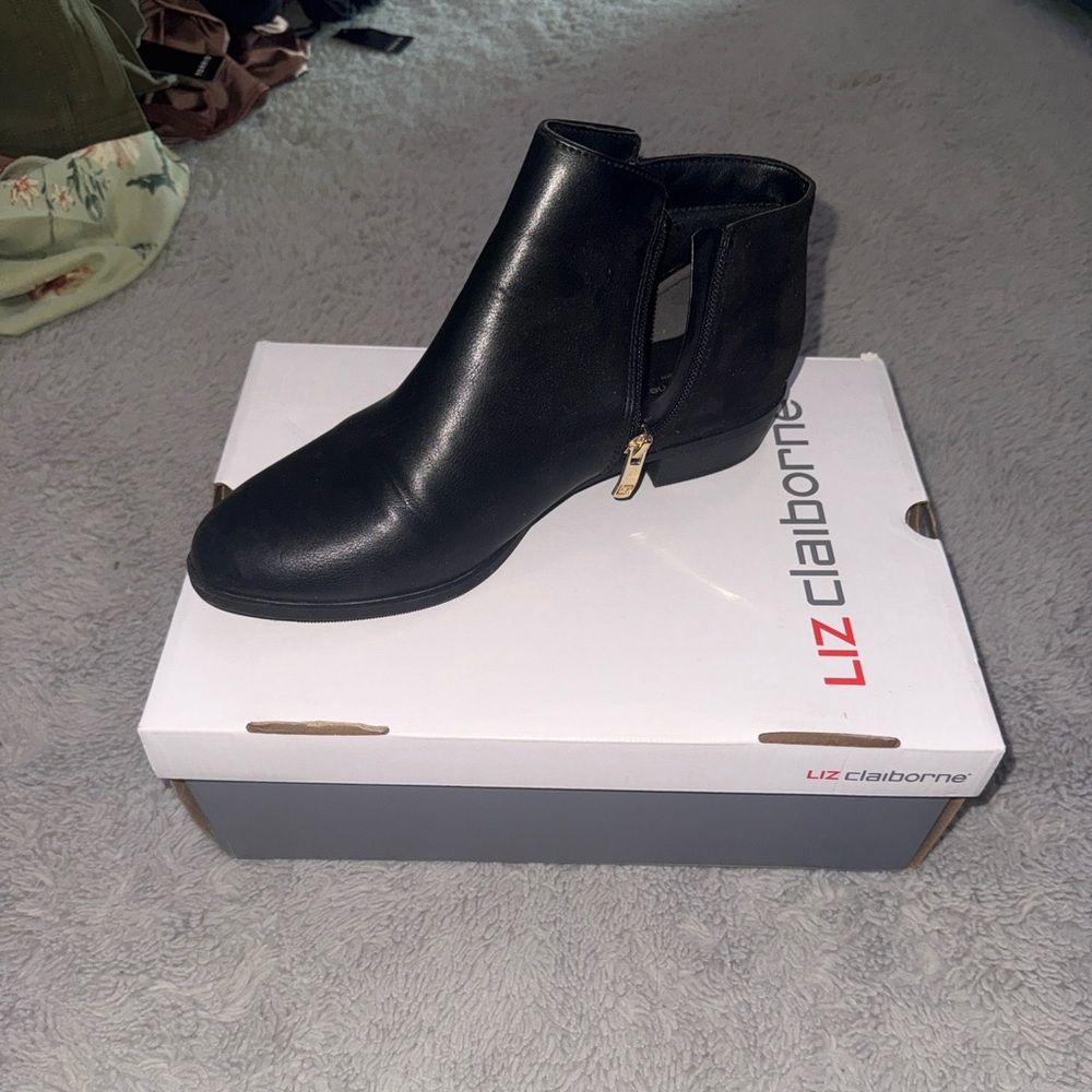Liz Claiborne Sleek Black Ankle Booties